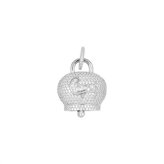 PENDENTE CAMPANELLA MAXI SCRITTA CAPRI ZIRCONATA ARGENTO 925°/°°