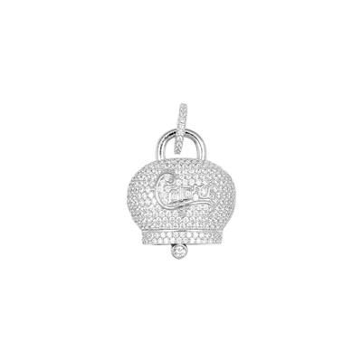 PENDENTE CAMPANELLA MAXI SCRITTA CAPRI ZIRCONATA ARGENTO 925°/°°